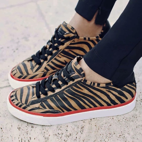 RAG & BONE Army Animal-Print Low Top Suede Sneakers Size 37.5
